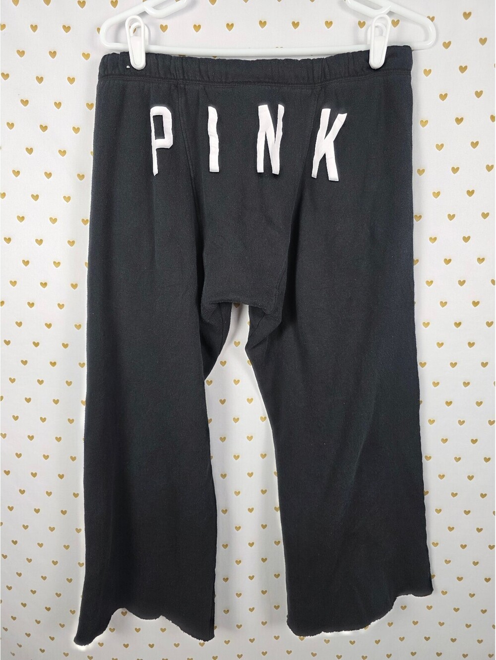 Victorias Secret PINK Logo Diaper Butt Boyfriend Sweats Sweatpants Capri Cropped